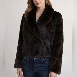 Timeless Elegant Dark Brown Mink Fur Jacket/Coat (Small/Medium)